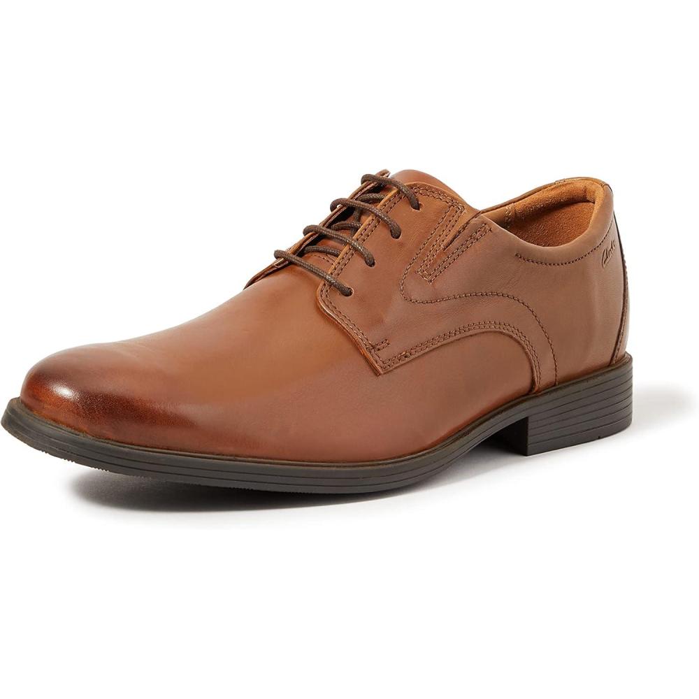imageClarks Mens Whiddon Cap Oxford ShoesDark Tan Lea