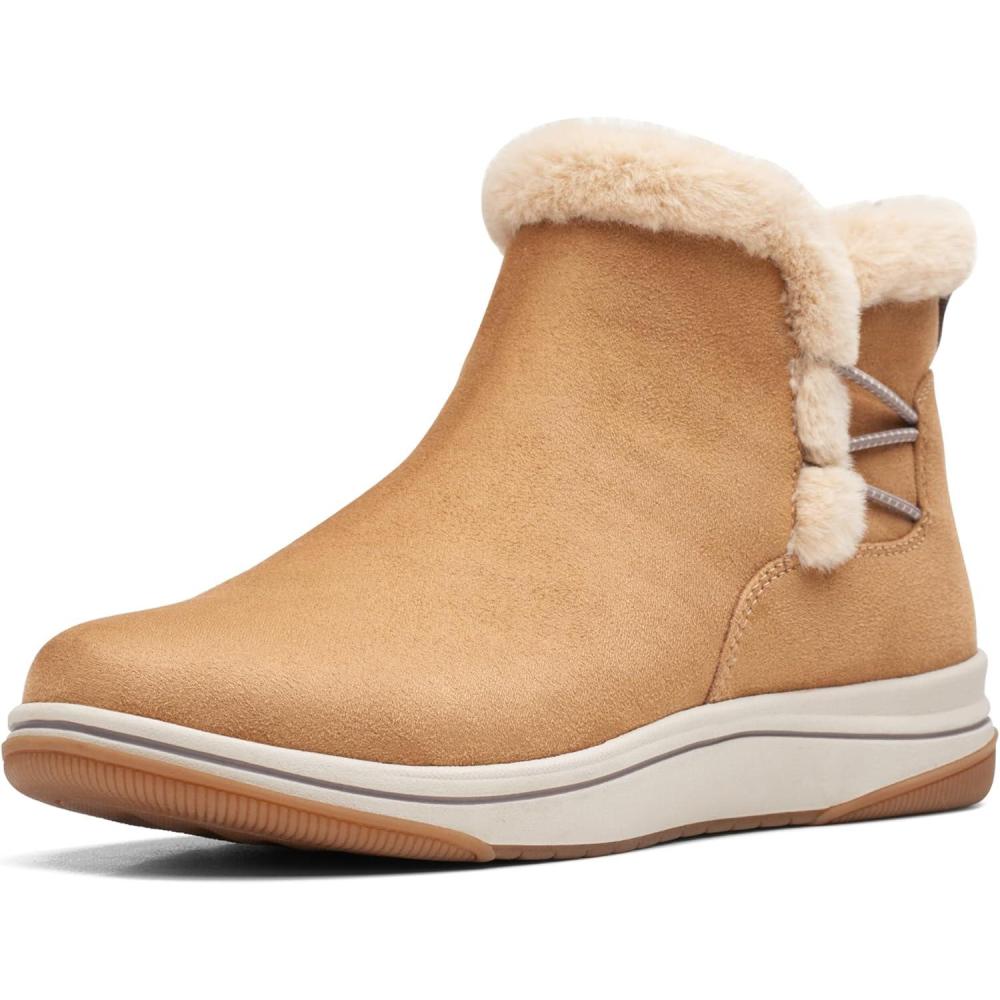imageClarks Womens Breeze Fur Ankle BootsTan