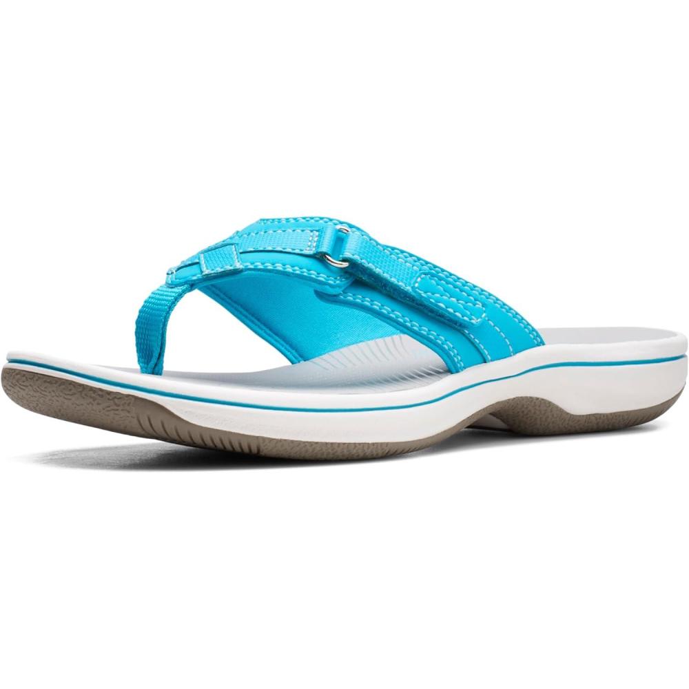 imageClarks Womens Breeze Sea FlipFlopAqua Synthetic