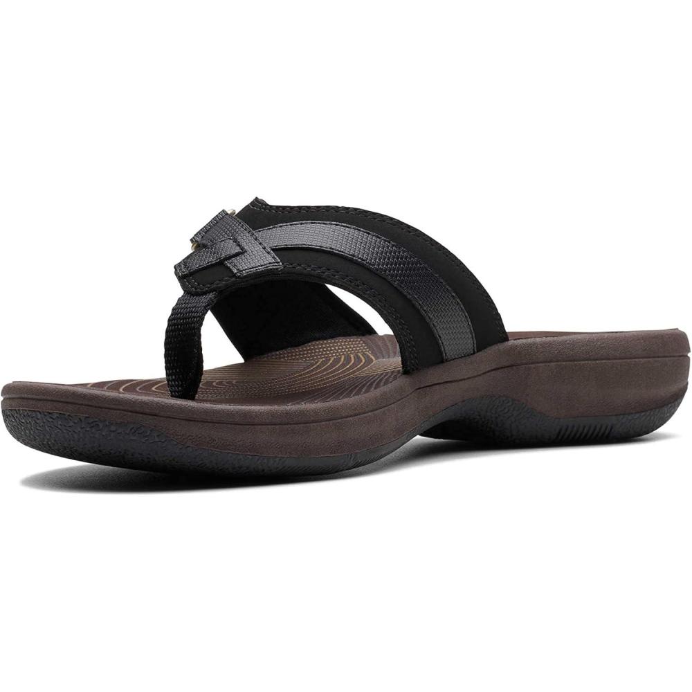 imageClarks Womens Breeze Sea FlipFlopBlack SynetheticBrown Sole