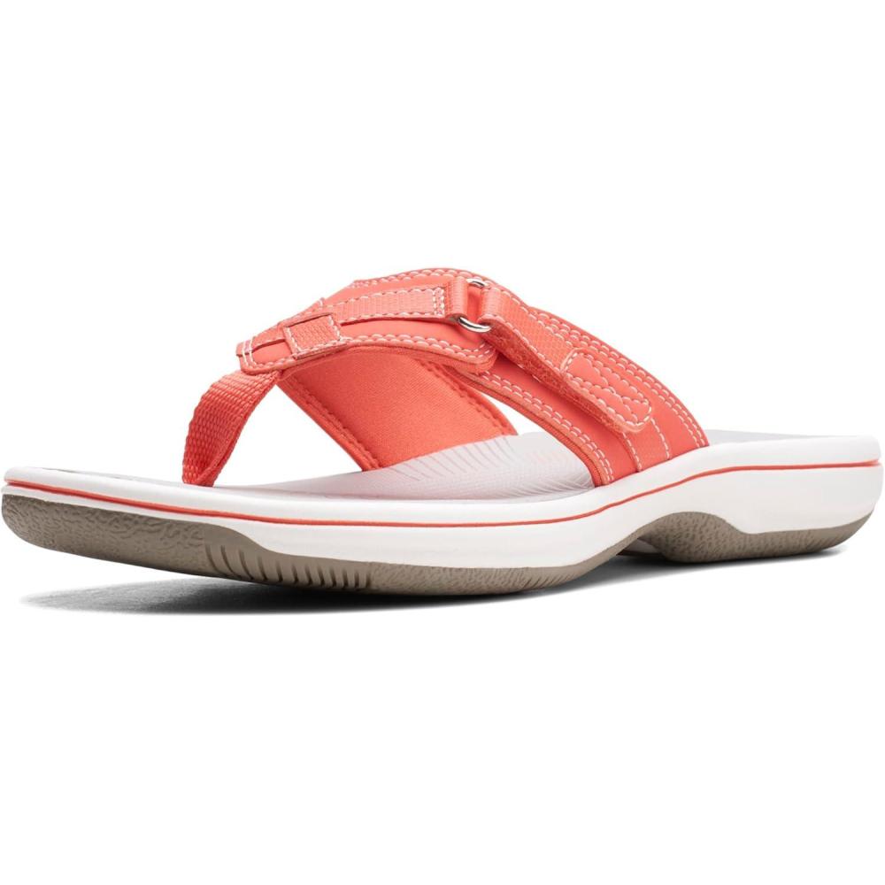 imageClarks Womens Breeze Sea FlipFlopBright Coral Synthetic