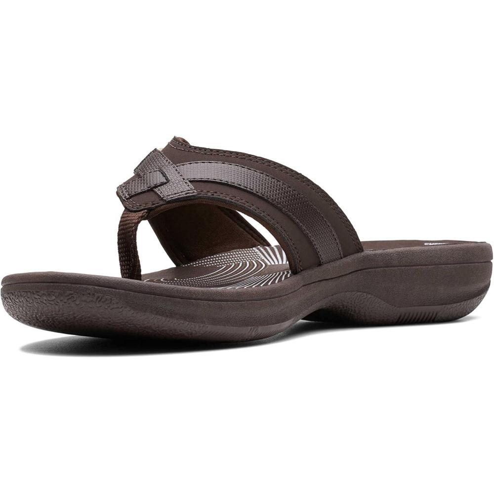 imageClarks Womens Breeze Sea FlipFlopBrown SyntheticBrown Sole