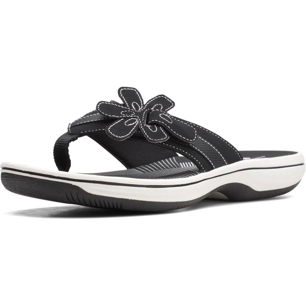 imageClarks Womens Brinkley Flora Cloudsteppers FlipFlopsBlack