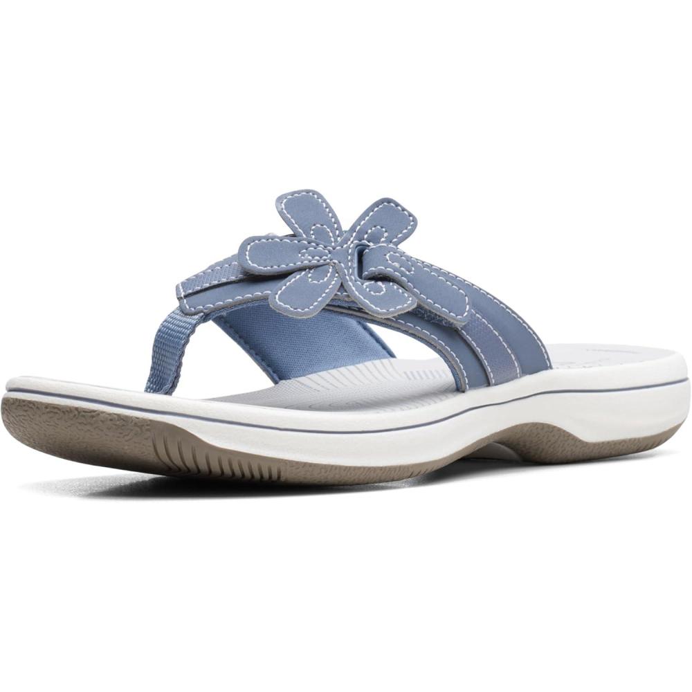 imageClarks Womens Brinkley Flora Cloudsteppers FlipFlopsDenim Blue Synthetic
