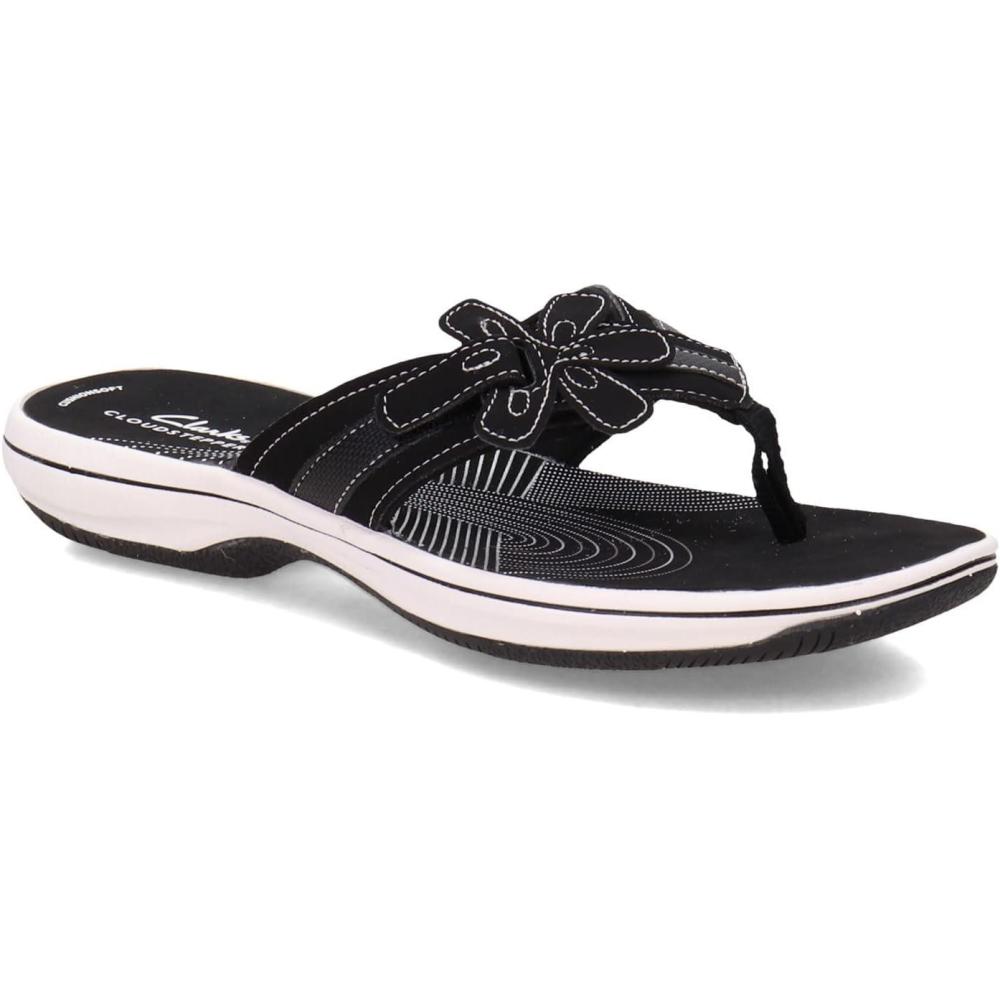 imageClarks Womens Brinkley Flora Cloudsteppers FlipFlopsHang Black