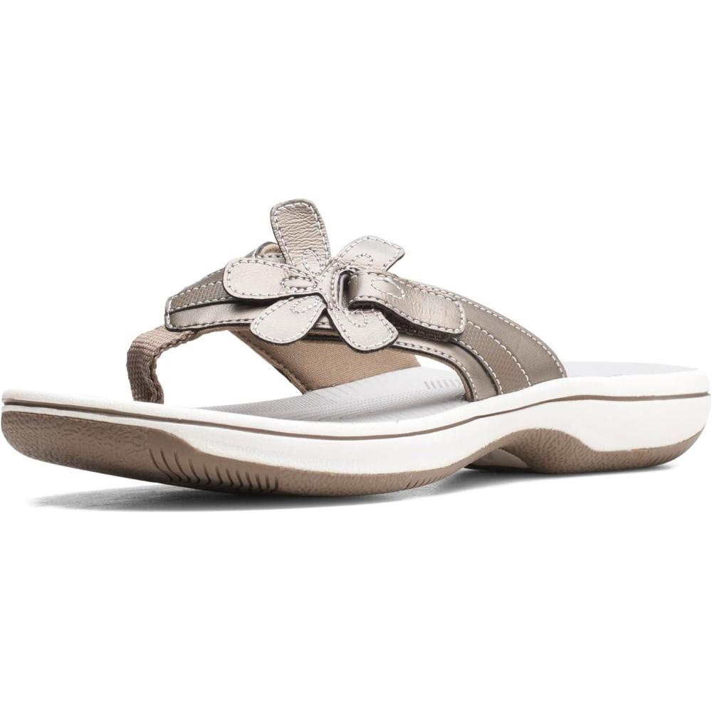 imageClarks Womens Brinkley Flora Cloudsteppers FlipFlopsPewter