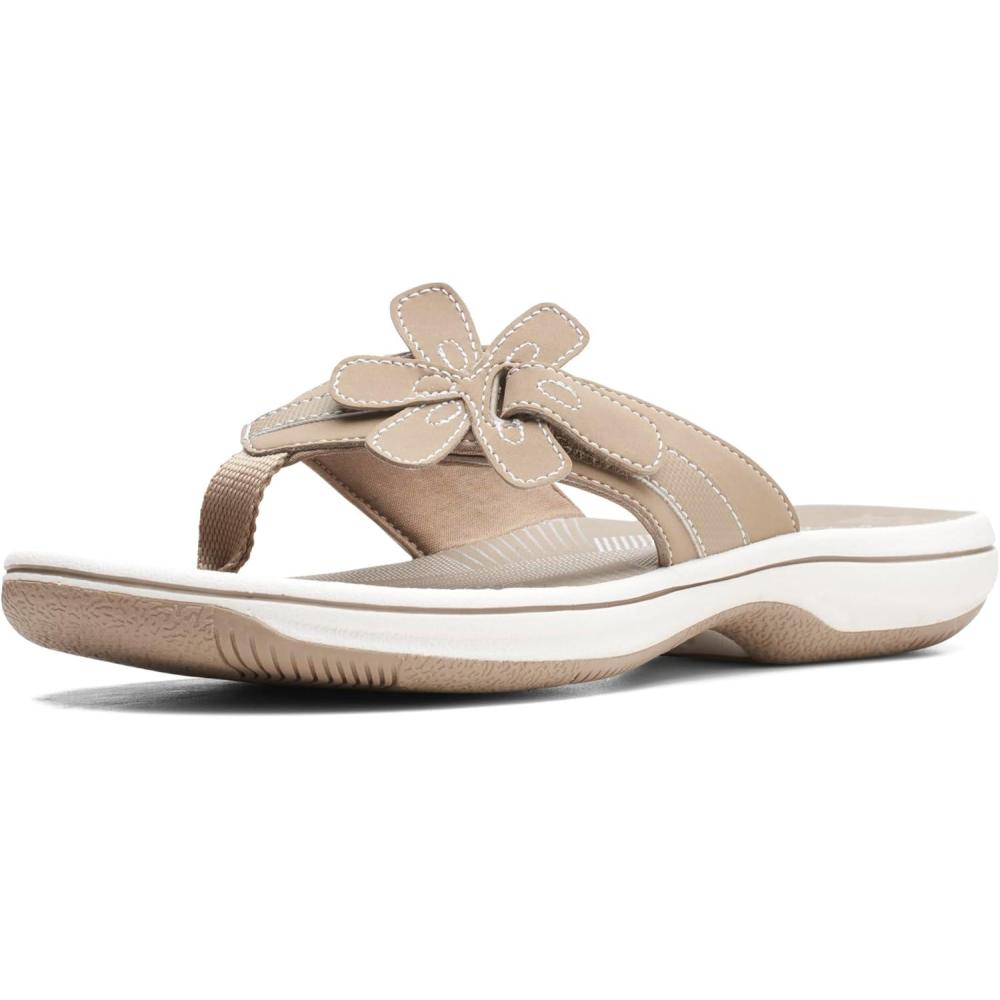 imageClarks Womens Brinkley Flora Cloudsteppers FlipFlopsTaupe Synthetic