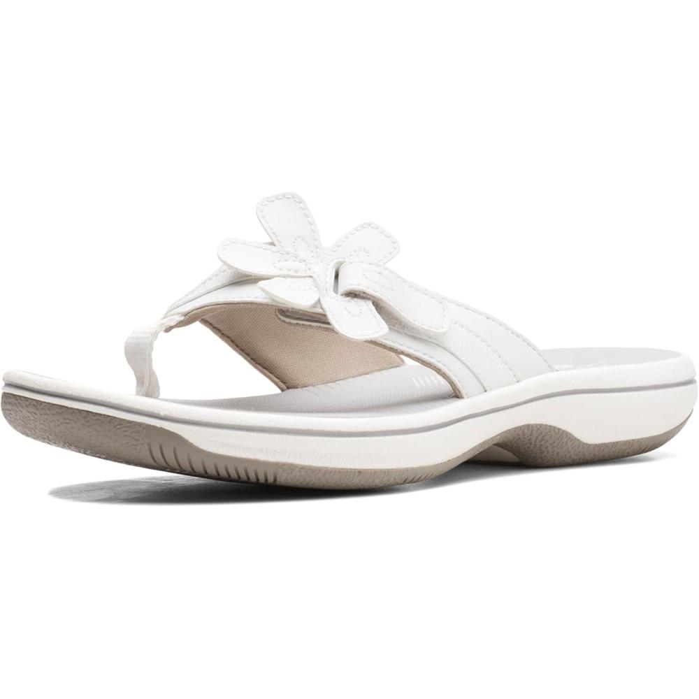 imageClarks Womens Brinkley Flora Cloudsteppers FlipFlopsWhite