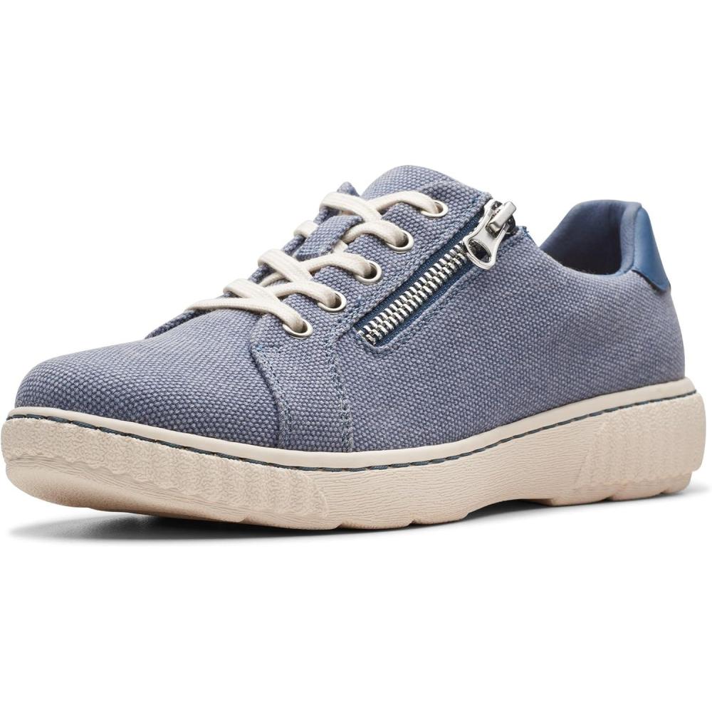 imageClarks Womens Caroline Echo Canvas Side Zip Fashion SneakerDenim Textile