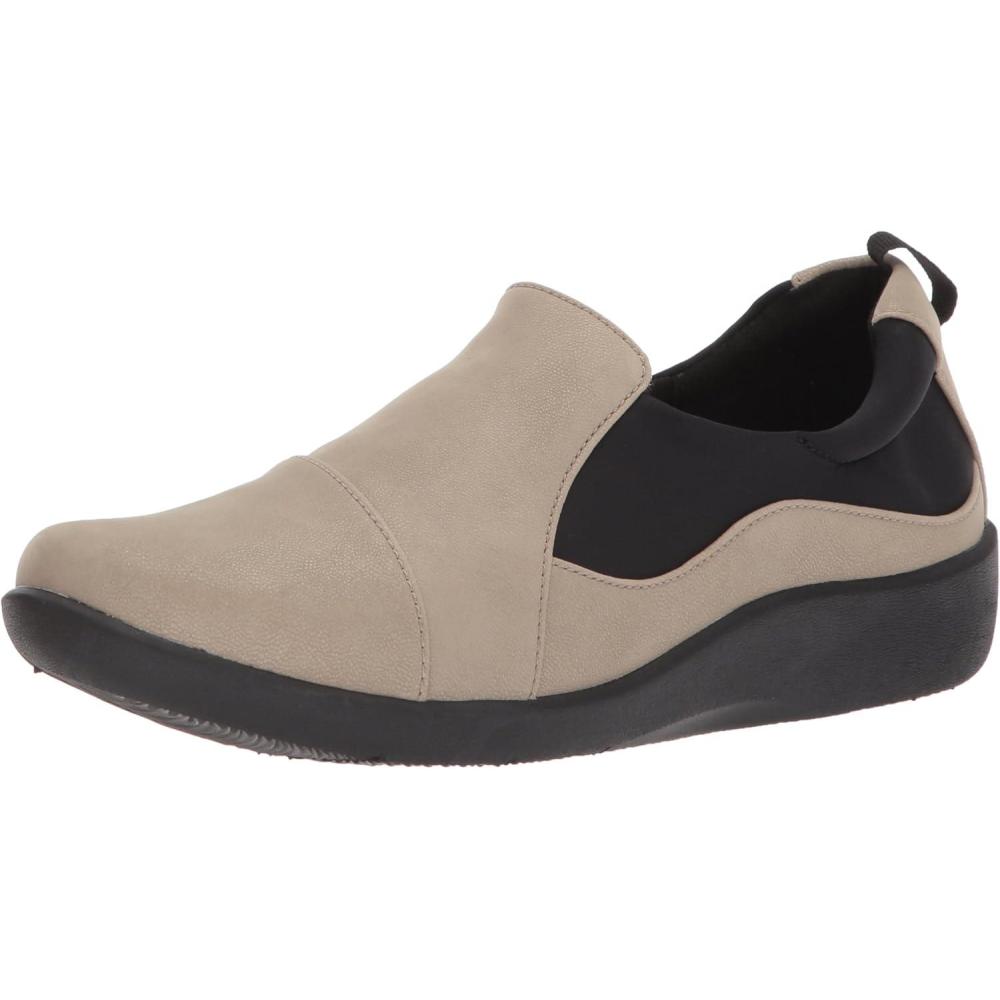imageClarks Womens CloudSteppers Sillian Paz SlipOn LoaferSand Synthetic Nubuck