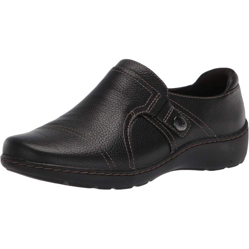 imageClarks Womens Cora Poppy LoafersBlack Tumbled