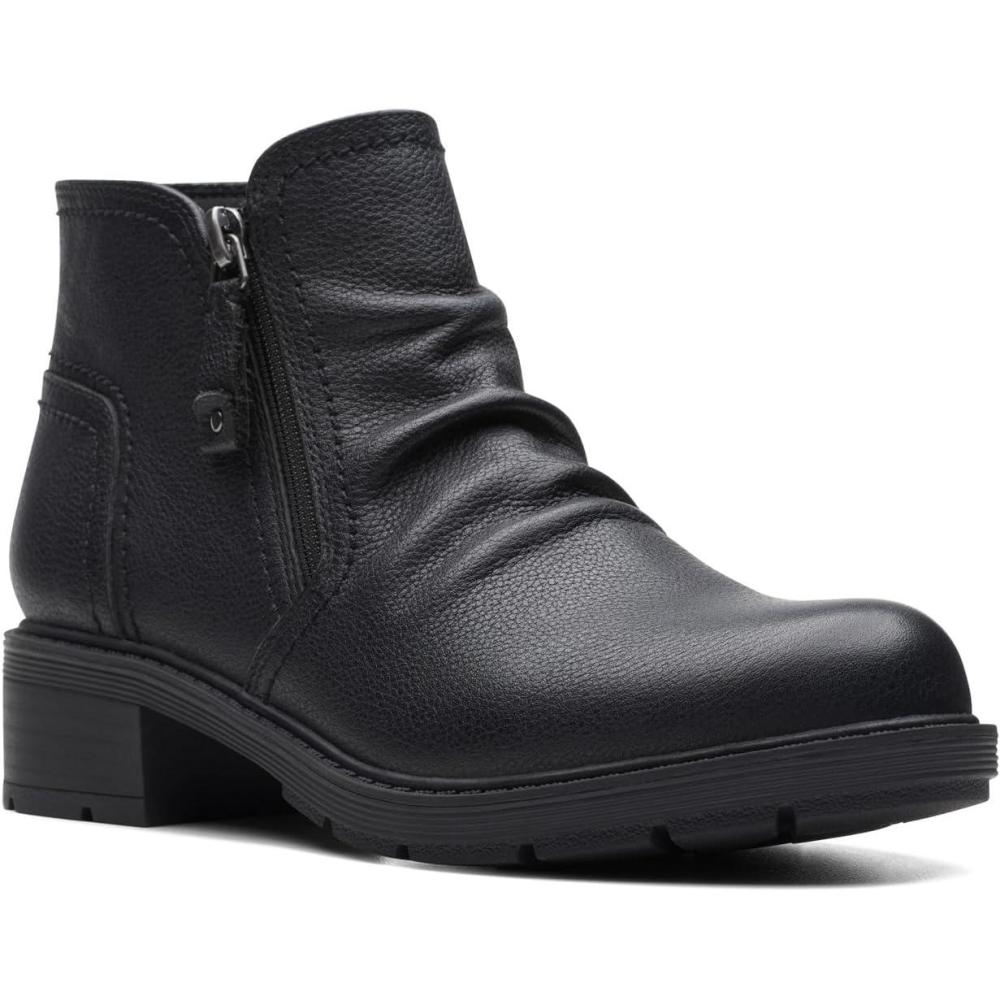 imageClarks Womens Hearth Dove Ankle BootsBlack Leather