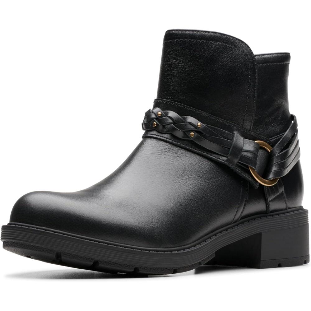 imageClarks Womens Hearth Kaylie Ankle BootBlack Leather