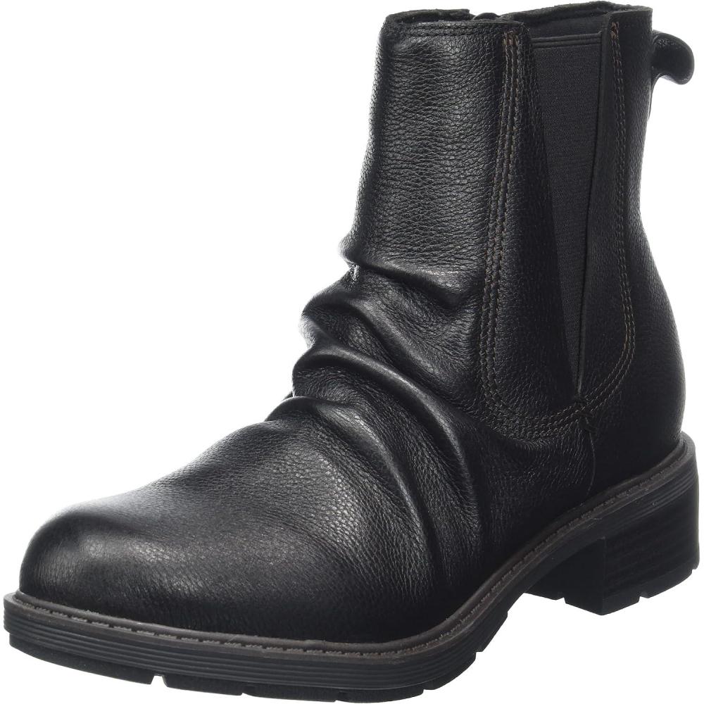 imageClarks Womens Hearth Rose Mid Calf BootsBlack Black Leather