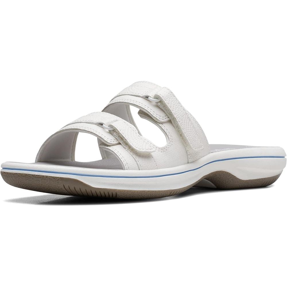 imageClarks womens Breeze PiperSlide SandalWhite