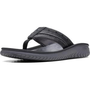 Clarks Men’s Slide Flip-Flop(Black Synthetic)