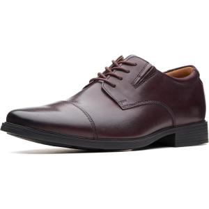 Clarks Men’s Tilden Cap Oxford Shoes(Wine Leather)