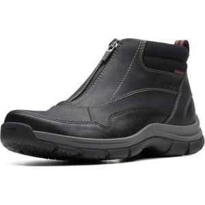 Clarks Men’s Walpath Zip Oxford Boot(Black Leather)
