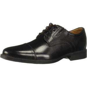 Clarks Men’s Whiddon Cap Oxford Shoes(Black Leather)