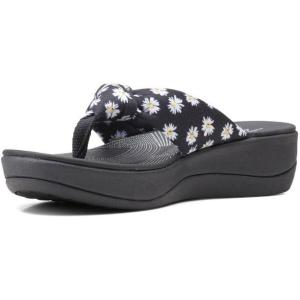 Clarks Women’s Arla Glison Flip Flop(Black/White)