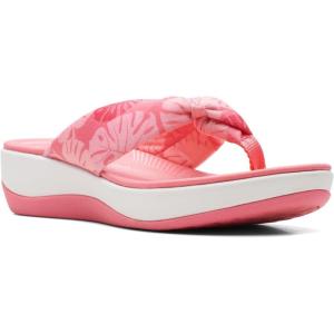 Clarks Women’s Arla Glison Flip Flop(Coral Print)