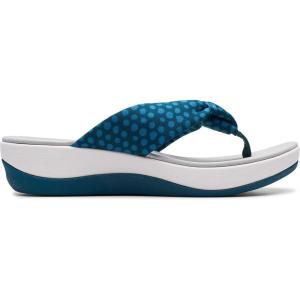 Clarks Women’s Arla Glison Flip Flop(Dark Teal Textile Aqua Dots)