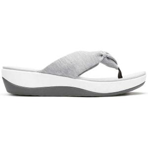 Clarks Women’s Arla Glison Flip Flop(Light Grey Heather Textile)