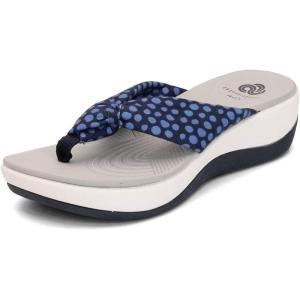 Clarks Women’s Arla Glison Flip Flop(Navy/Multi)