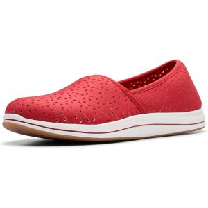 Clarks Womens Breeze EmilyLoafer(Cherry Textile)