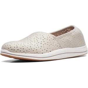 Clarks Womens Breeze EmilyLoafer(Light Taupe Synthetic)