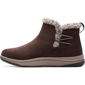 Clarks Women’s Breeze Fur Ankle Boots(Dark Brown)