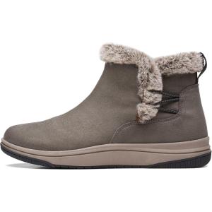Clarks Women’s Breeze Fur Ankle Boots(Dark Olive Textile)