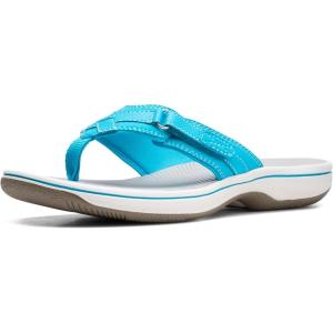 Clarks Women’s Breeze Sea Flip-Flop(Aqua Synthetic)