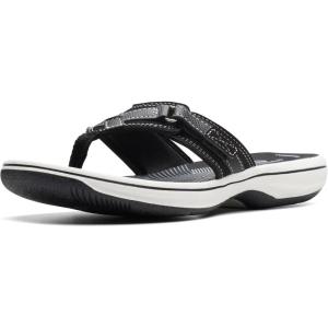Clarks Women’s Breeze Sea Flip-Flop(Black Synthetic)