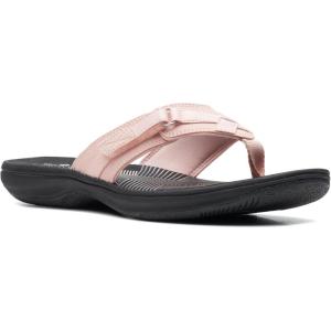 Clarks Women’s Breeze Sea Flip-Flop(Blush Synthetic/Black Sole)