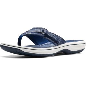 Clarks Women’s Breeze Sea Flip-Flop(Navy Synthetic)