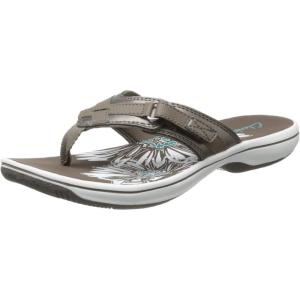 Clarks Women’s Breeze Sea Flip-Flop(Pewter)