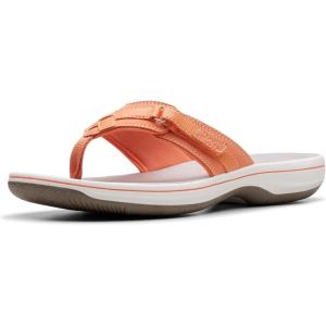 Clarks Women’s Breeze Sea Flip-Flop(Tangerine/Pop Synthetic)