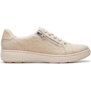 Clarks Women’s Caroline Echo Canvas Side Zip Fashion Sneaker(Natural)