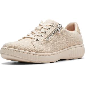 Clarks Women’s Caroline Echo Canvas Side Zip Fashion Sneaker(Natural Textile)