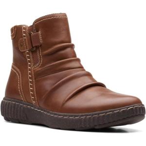 Clarks Women’s Caroline Orchid Ankle Boots(Dark Tan Leather)