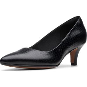 Clarks Women’s Linvale Jerica Pump(Black Croco Leather)