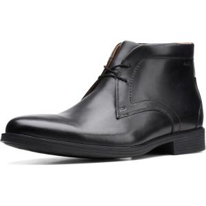 Clarks mens Whiddon Mid(Black Leather)