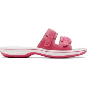 Clarks womens Breeze PiperSlide Sandal(Bright Pink)