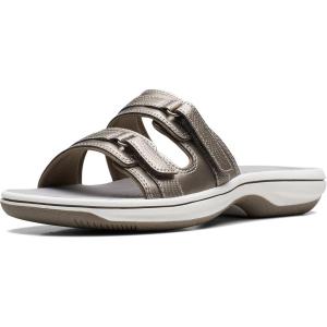 Clarks womens Breeze PiperSlide Sandal(Pewter)