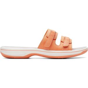 Clarks womens Breeze PiperSlide Sandal(Tangerine/Pop)