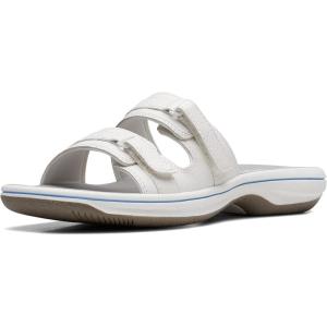 Clarks womens Breeze PiperSlide Sandal(White)
