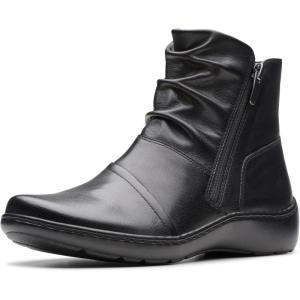 Clarks womens Cora Pace(Black Leather)