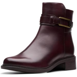 Clarks womens Maye BellaAnkle Boot(Bordeaux Leather)