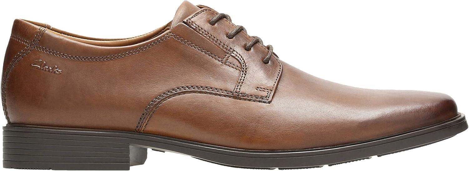 imageClarks Mens Derby Oxford ShoesDark Tan Leather